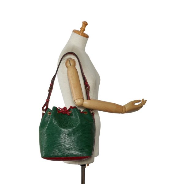 1 0145737 10 Louis Vuitton Epi Petit Noe Shoulder Bag M44147 Borneo Green Red Leather