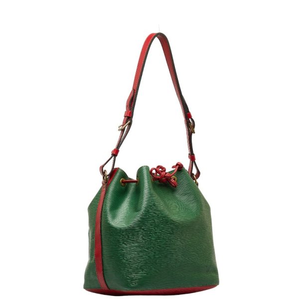 1 0145737 2 Louis Vuitton Epi Petit Noe Shoulder Bag M44147 Borneo Green Red Leather