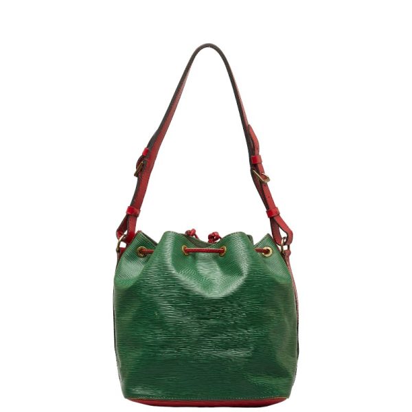 1 0145737 3 Louis Vuitton Epi Petit Noe Shoulder Bag M44147 Borneo Green Red Leather