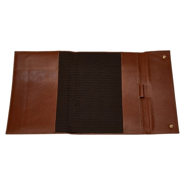 1 0145807 7 Prada Triangle Logo Plate Saffiano Notebook Cover Brown Leather