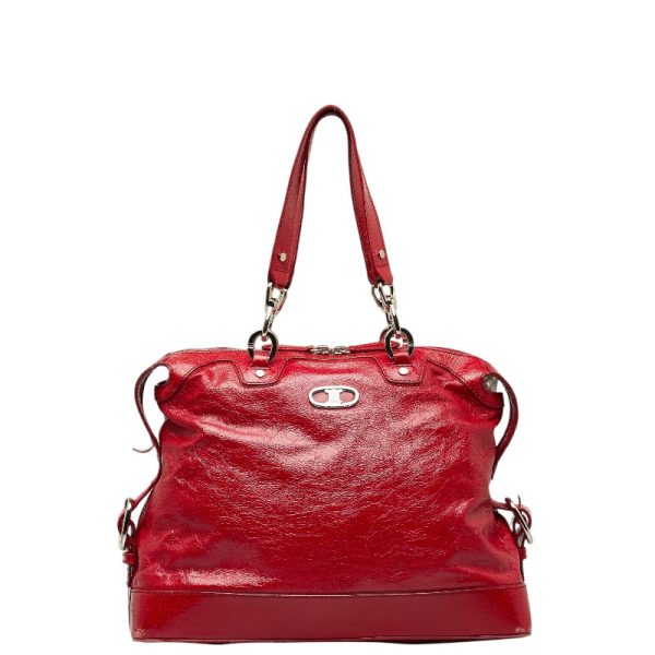 1 0145816 1 Celine Handbag Red Leather