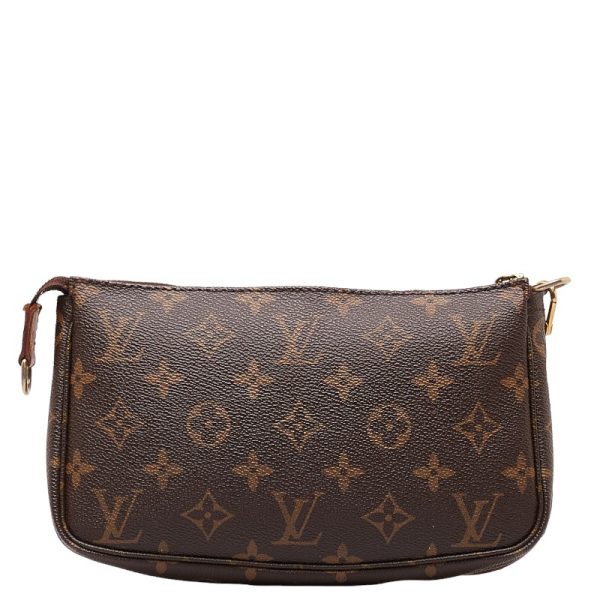 1 0145976 3 Louis Vuitton Monogram Pochette Accessoire Handbag Pouch M51980 Brown PVC Leather