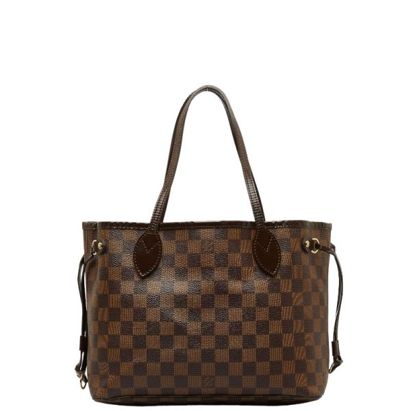 1 0146071 1 Louis Vuitton Damier Neverfull PM Tote Bag Brown