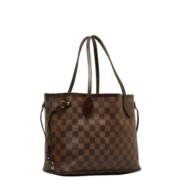 1 0146071 2 Louis Vuitton Damier Neverfull PM Tote Bag Brown