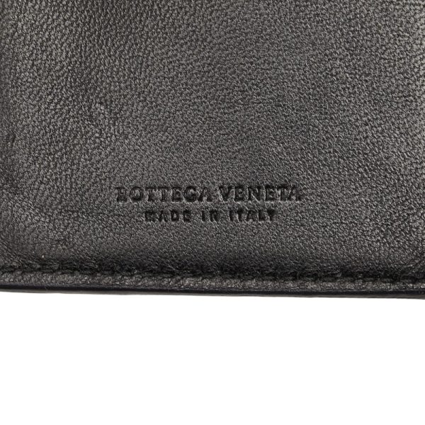 1 0146300 7 Bottega Veneta Intrecciato Purse Long Wallet Black Leather