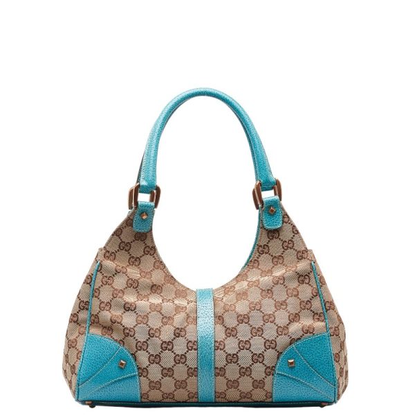 1 0146381 3 Gucci GG Canvas New Jackie Handbag Blue Canvas