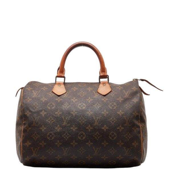 1 0147400 1 Louis Vuitton Monogram Speedy 30 Handbag M41526 Brown PVC Leather