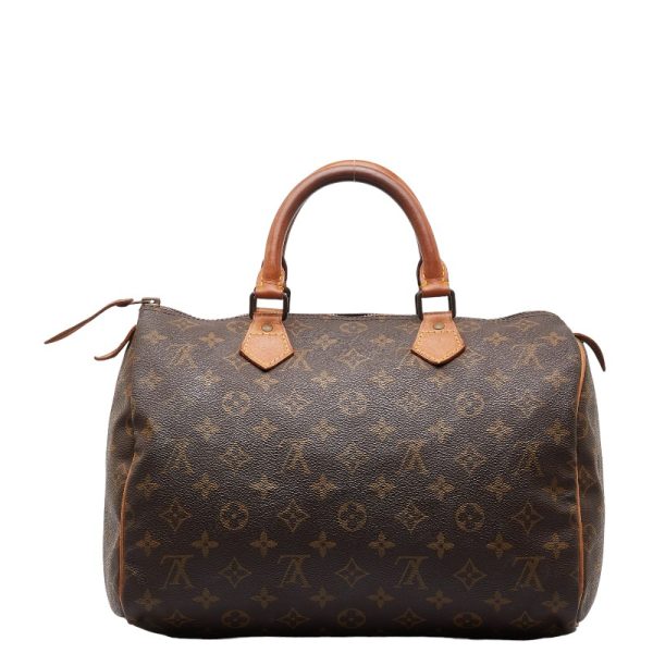 1 0147400 3 Louis Vuitton Monogram Speedy 30 Handbag M41526 Brown PVC Leather