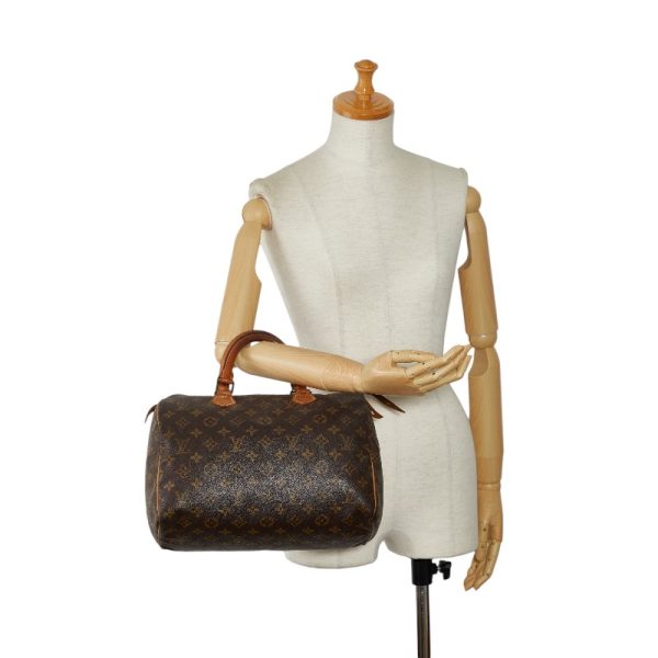 1 0147400 9 Louis Vuitton Monogram Speedy 30 Handbag M41526 Brown PVC Leather