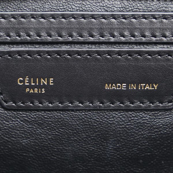 1 0147462 10 Celine Trapeze Medium Shoulder Bag Black Khaki