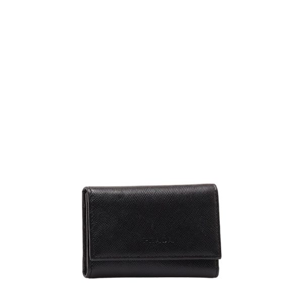 1 0147687 2 Prada Saffiano Key Case 6 Rows M25U Black Leather