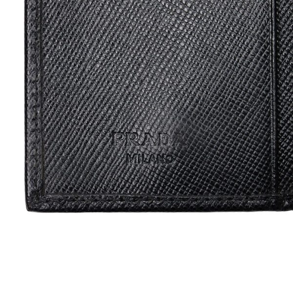 1 0147687 6 Prada Saffiano Key Case 6 Rows M25U Black Leather