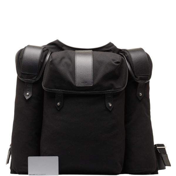 1 0148605 9 Dior Rucksack Backpack Black Silver Nylon Leather