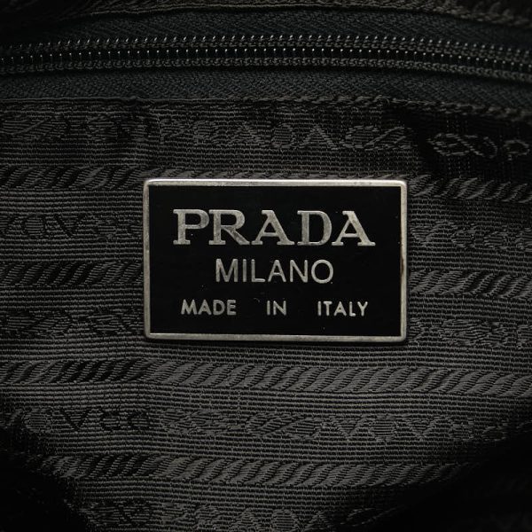 1 0148688 9 Prada Triangle Logo Plate Shoulder Bag 2WAY Black Nylon