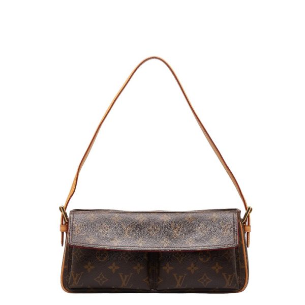 1 0148978 1 Louis Vuitton Monogram Viva cite MM Shoulder Bag Brown