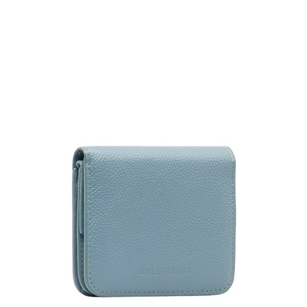 1 0148993 2 Balenciaga Essential Mini Wallet Bifold Wallet 658340 Blue Leather