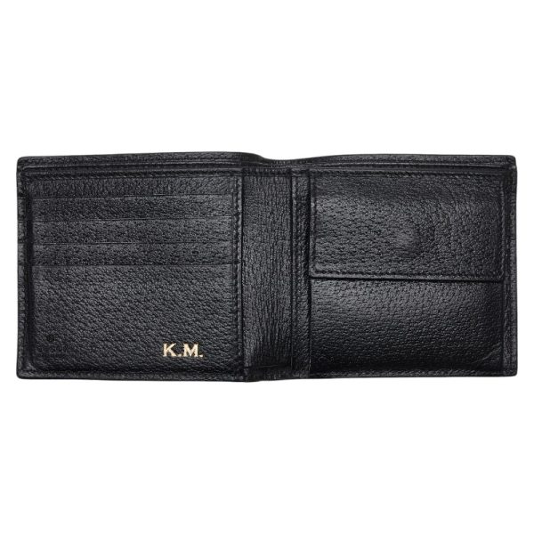 1 0148998 5 Gucci GG Marmont Bifold Wallet 42876 Black Gold Leather