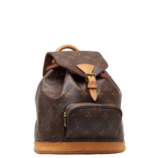 1 0149000 2 Louis Vuitton Monogram Monsouris PM Backpack M51137 Brown