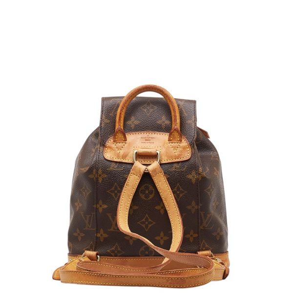 1 0149000 3 Louis Vuitton Monogram Monsouris PM Backpack M51137 Brown