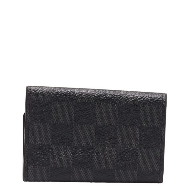 1 0149001 3 Louis Vuitton Damier Graphite Multicle 6 Key Case N62662 Black