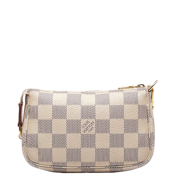 1 0149011 3 Louis Vuitton Azur Mini Pochette Accessory Pouch N58010 White