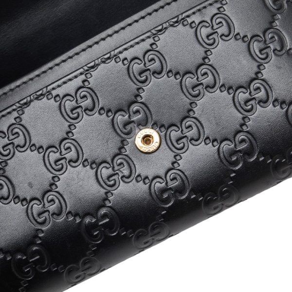 1 0149021 6 Gucci Guccisima Interlocking G Long Wallet 369663 Black Leather