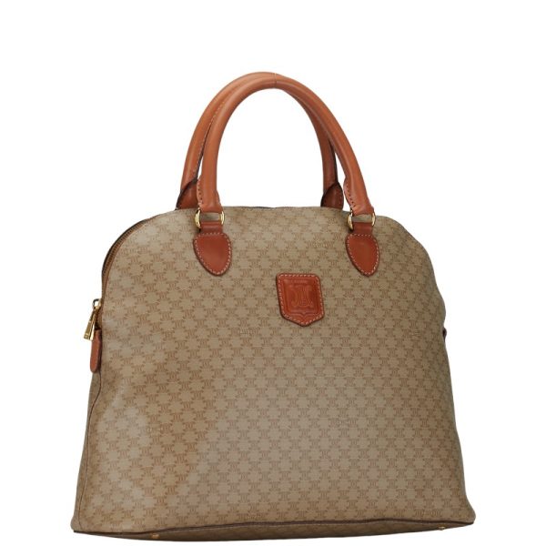 1 0149212 2 Celine Macadam Handbag Beige Brown PVC Leather