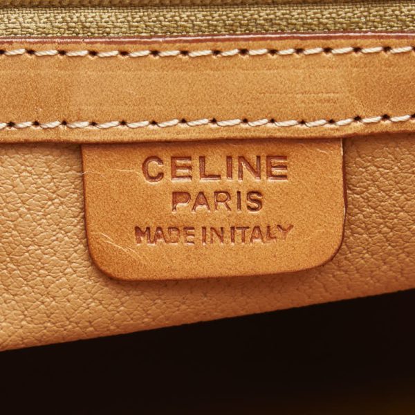 1 0149212 8 Celine Macadam Handbag Beige Brown PVC Leather