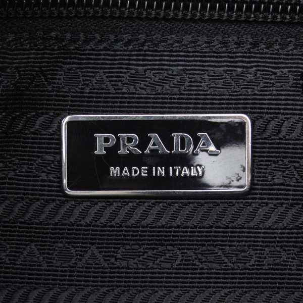 1 0149228 7 PRADA Triangle Logo Plate Tessuto Shoulder Bag Black