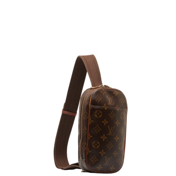 1 0149261 2 Louis Vuitton Monogram Pochette Ganju Body Waist Bag M51870 Brown