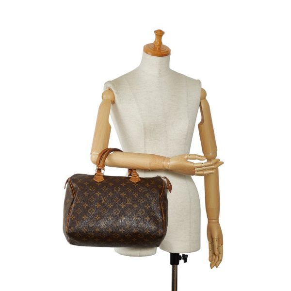 1 0149291 10 Louis Vuitton Monogram Speedy 30 M41526 Brown PVC Leather