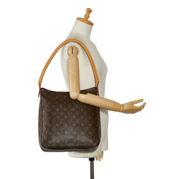 1 0149324 10 Louis Vuitton Monogram Looping GM Bag M51145 Brown