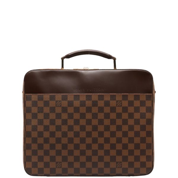 1 0149327 2 Louis Vuitton Damier Porte Savana Document Bag Brown