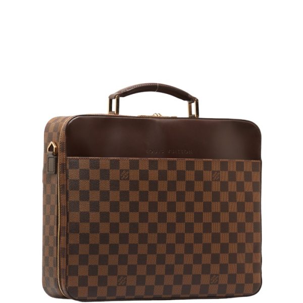 1 0149327 3 Louis Vuitton Damier Porte Savana Document Bag Brown