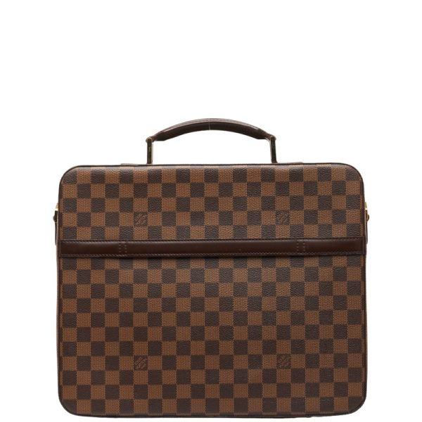 1 0149327 4 Louis Vuitton Damier Porte Savana Document Bag Brown