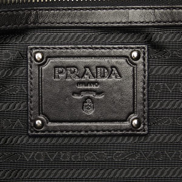 1 0149399 9 Prada Handbag Black Leather Nylon