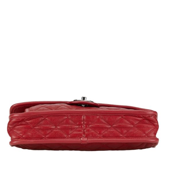 1 0149466 4 CHANEL French Riviera Matelasse Chain Shoulder Bag Red Caviar