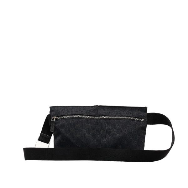 1 0149571 3 Gucci GG Canvas Waist Pouch Body Bag Black