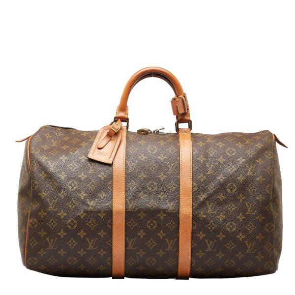 1 0149663 1 Louis Vuitton Monogram Keepall 50 Boston Bag M41426 Brown