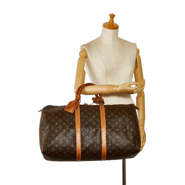 1 0149663 14 Louis Vuitton Monogram Keepall 50 Boston Bag M41426 Brown