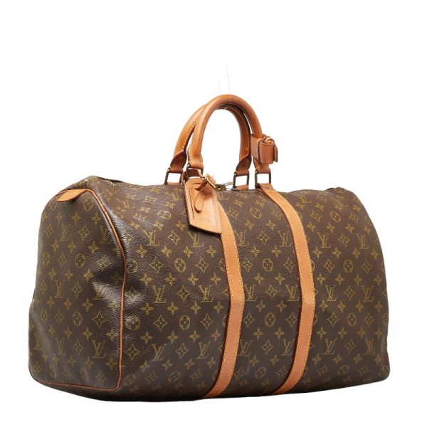 1 0149663 2 Louis Vuitton Monogram Keepall 50 Boston Bag M41426 Brown