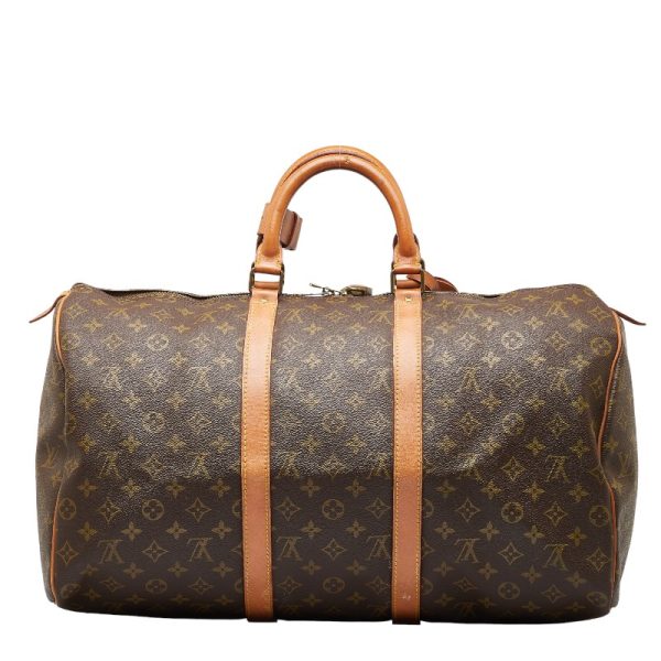 1 0149663 3 Louis Vuitton Monogram Keepall 50 Boston Bag M41426 Brown