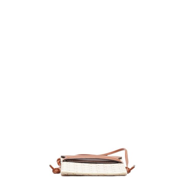 1 0149688 4 Celine Triomphe Mobile Case Shoulder Bag White Tan