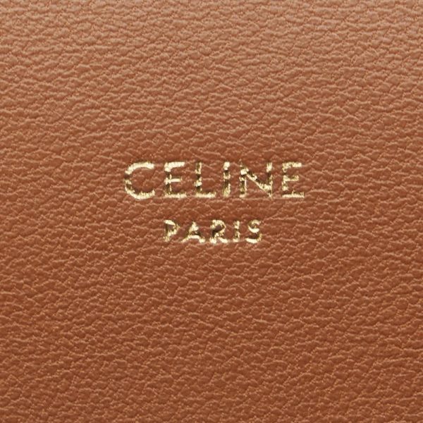 1 0149689 7 Celine Triomphe Mobile Case Shoulder Bag Black Tan