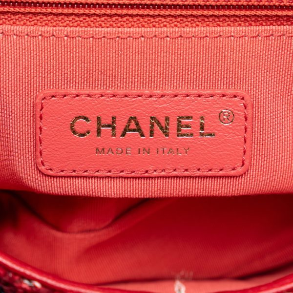 1 0149693 7 CHANEL Matelasse Coco Mark Chain Bag 2WAY Red Multicolor