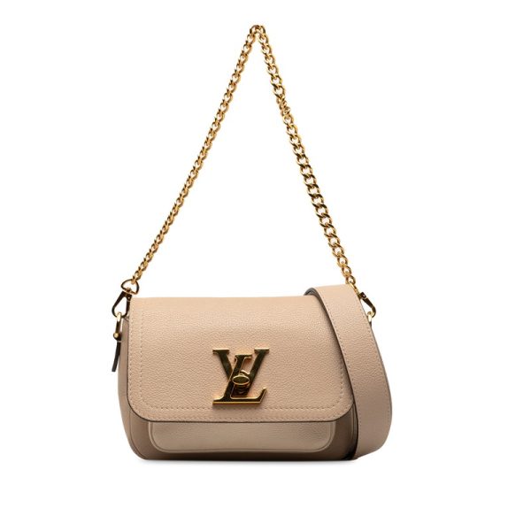 1 0149707 2 Louis Vuitton Lock Me Tender Shoulder Bag 2WAY Beige