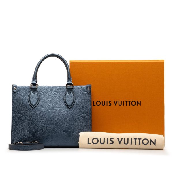 1 0149757 8 Louis Vuitton Monogram Empreinte On the Go PM Shoulder Bag Blue