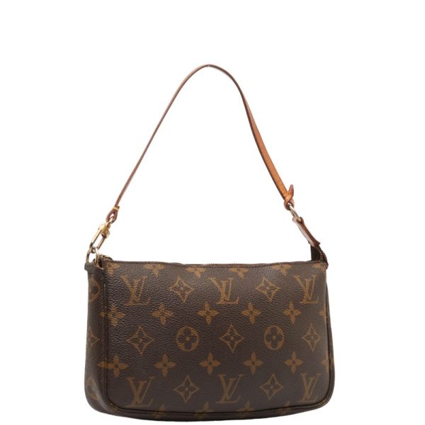 1 0149897 2 Louis Vuitton Monogram Pochette Accessoire Shoulder Bag Brown