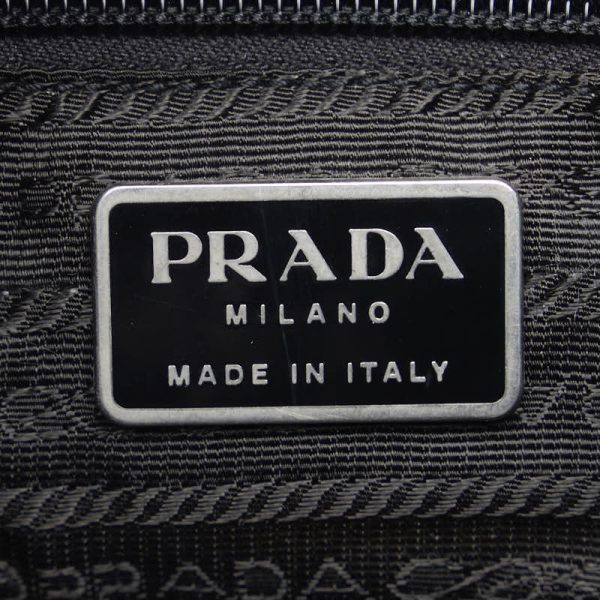 1 0149904 9 PRADA Triangle Logo Plate Crossbody Shoulder Bag Black Nylon Leather