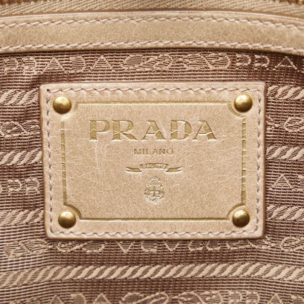 1 0149967 8 Prada Logo Handbag Shoulder Bag 2way BN2324 Beige Leather